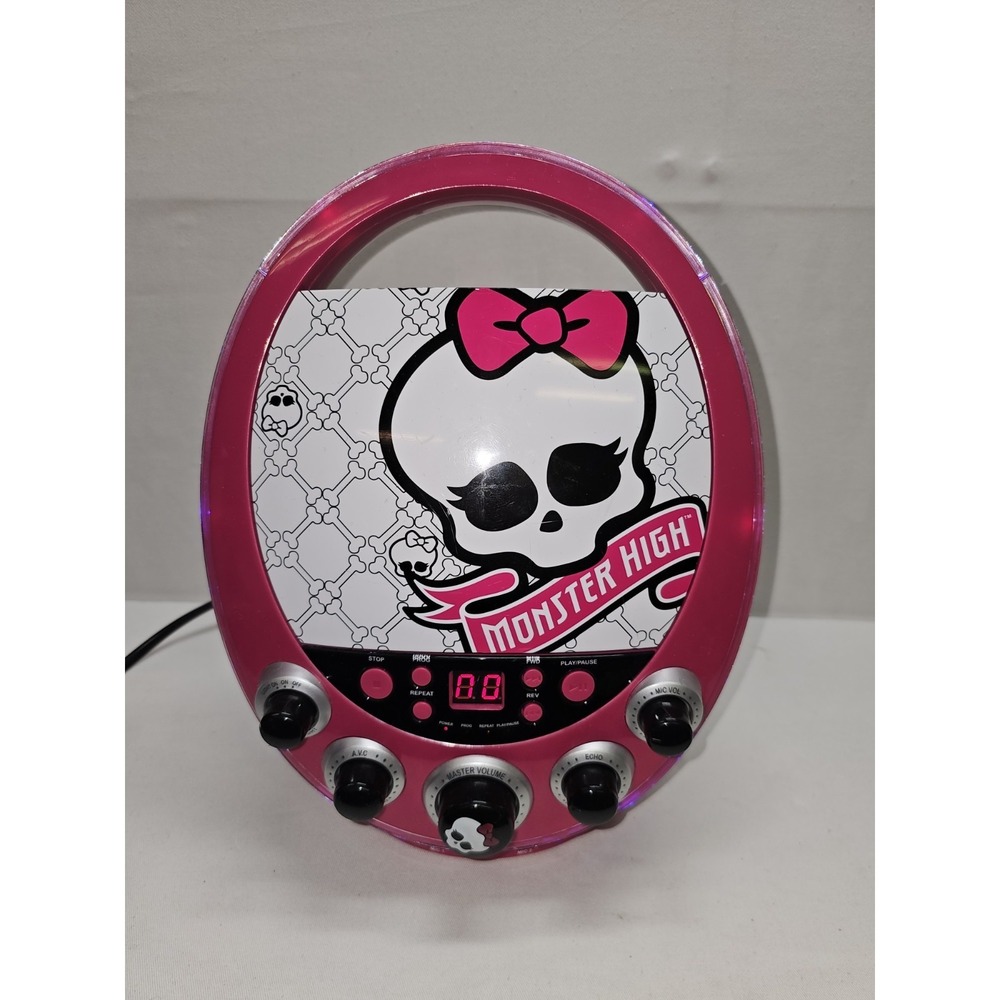 Monster High Disco party CD Player & Karaoke Machine  "Flashing Lights"  WORKING